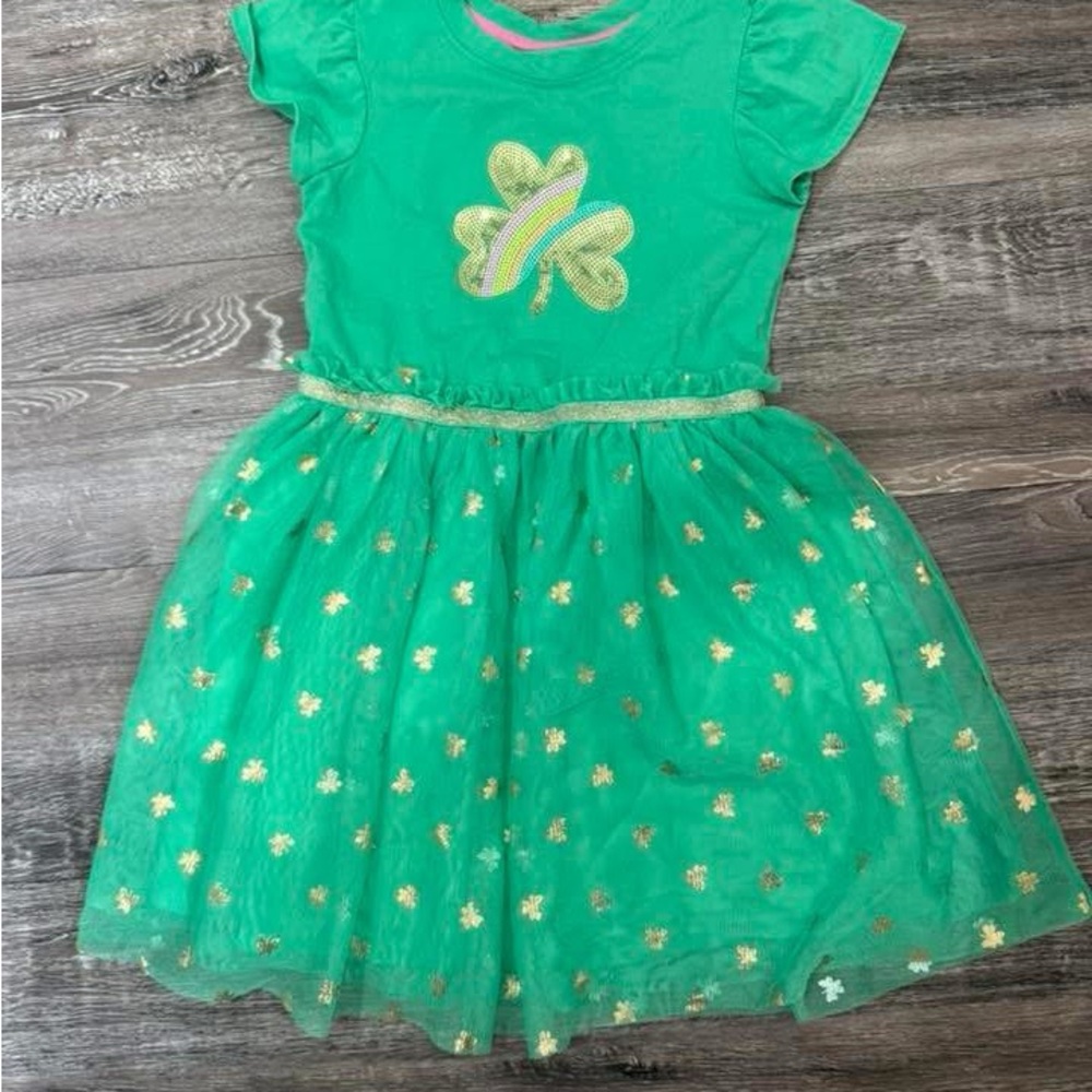 Green Butterfly Kids Casual Dress